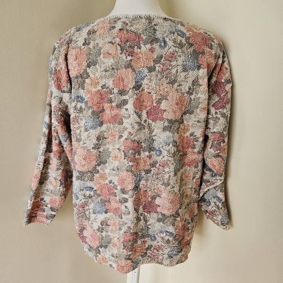 Vintage JJ Browne Floral Knit Sweater with Metallic Detailing - Picture 5 of 8